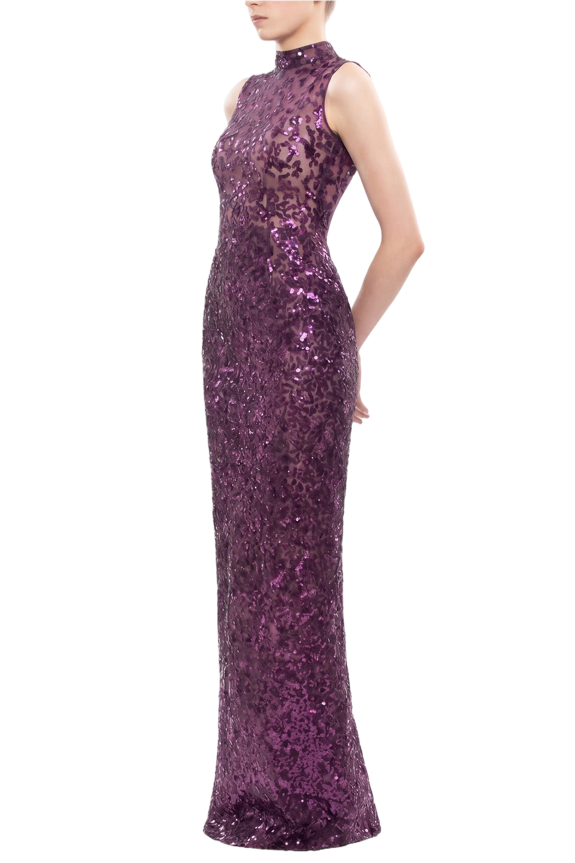 Sequin Embroidered Long Dress