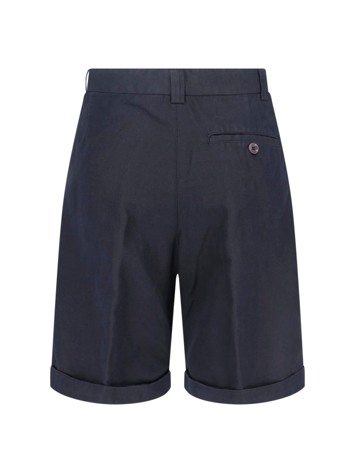 Navy Cotton Linen Shorts
