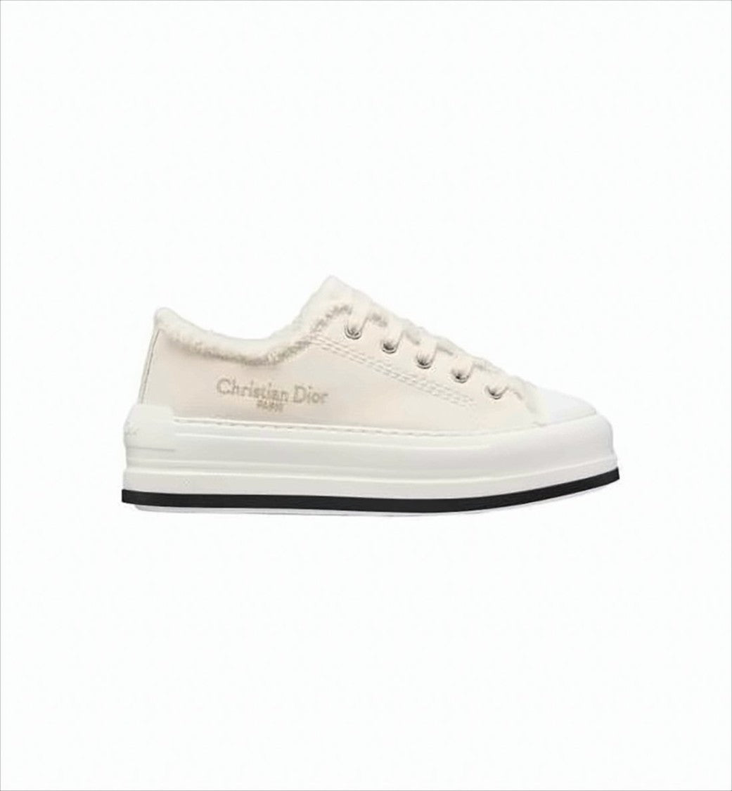 Low-Top Sneakers with Frayed Detail and Reinforced Toe Cap