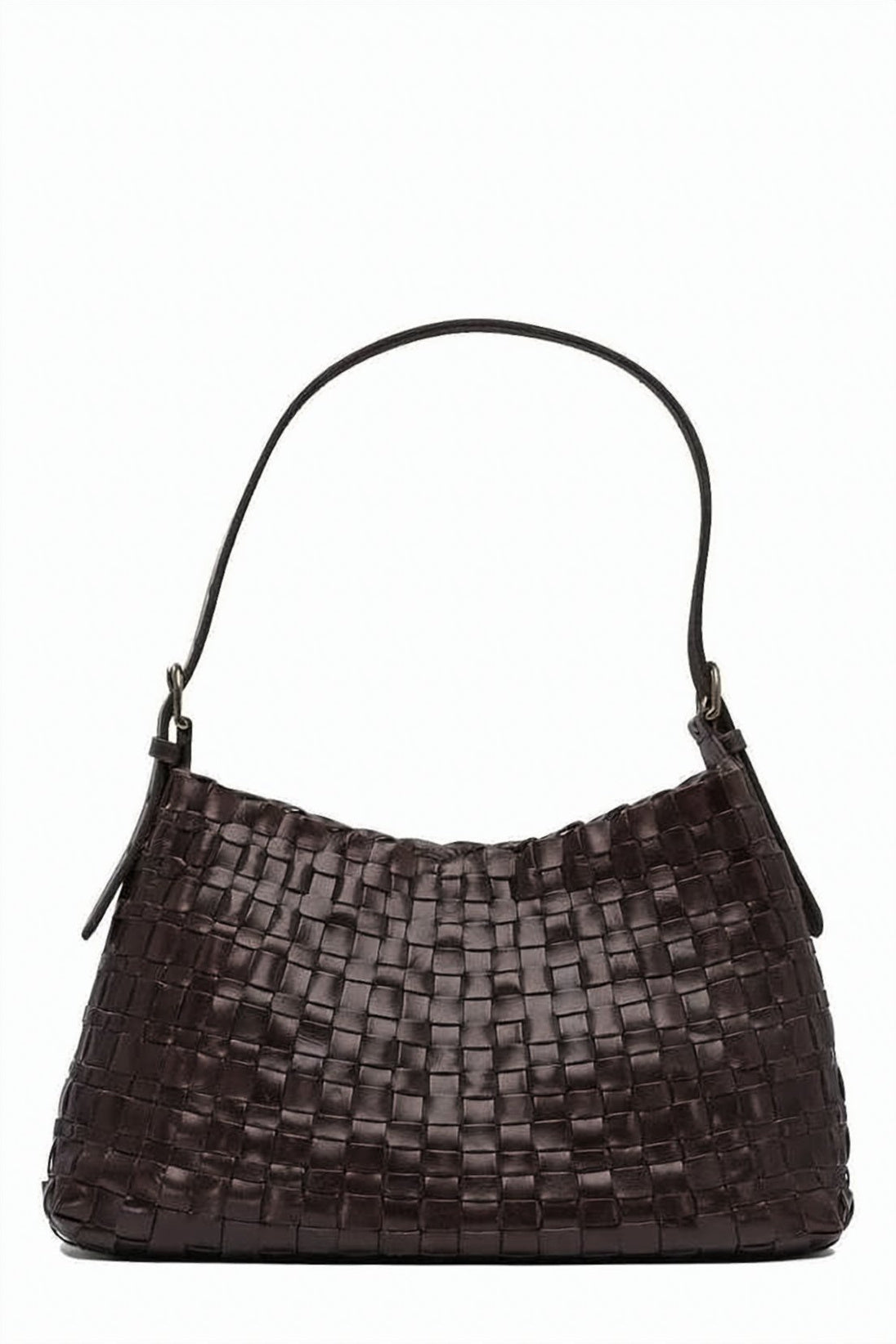 Woven Buffalo Leather Shoulder Bag