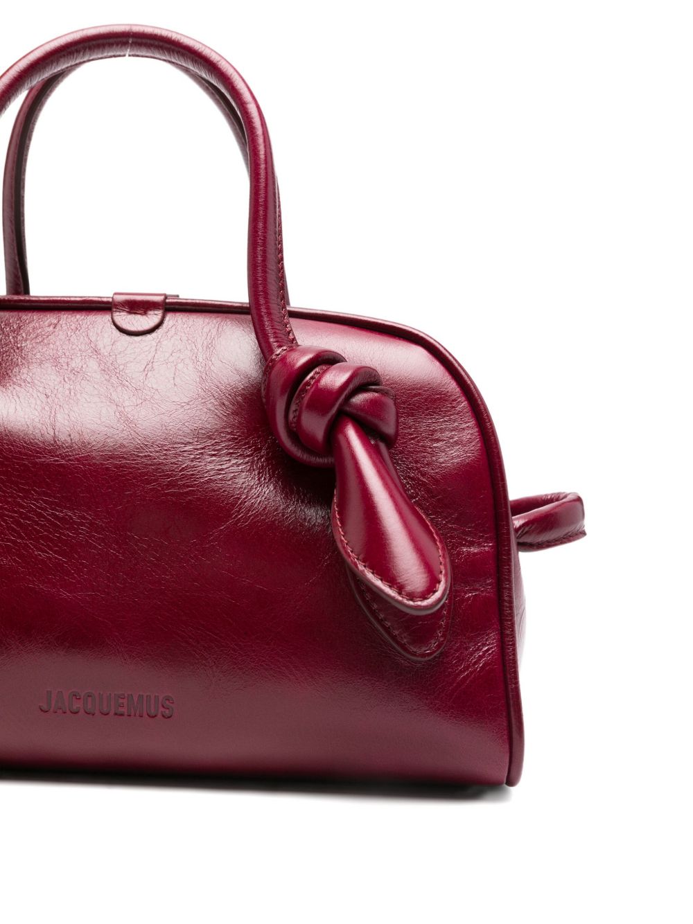 Curved Silhouette Burgundy Top Handle Handbag