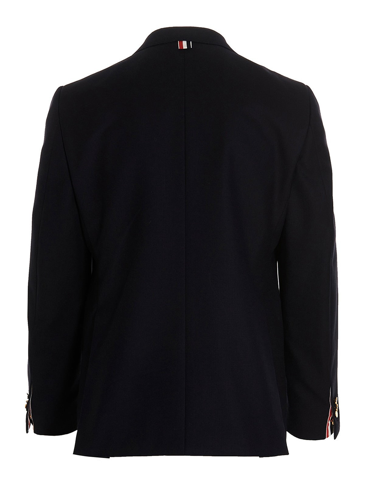 Tailored Wool Suit Set with Notch Lapel and Striped Lining