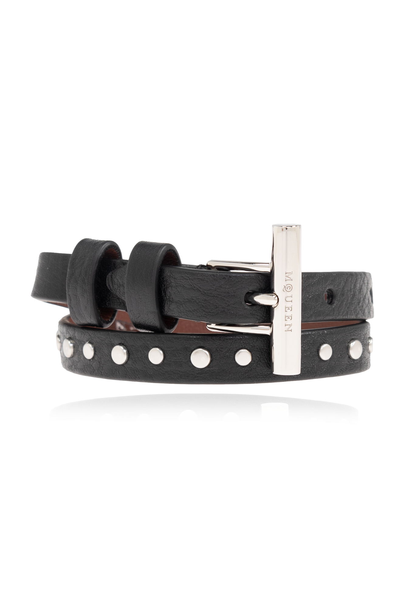 T-Bar Double Wrap Leather Bracelet