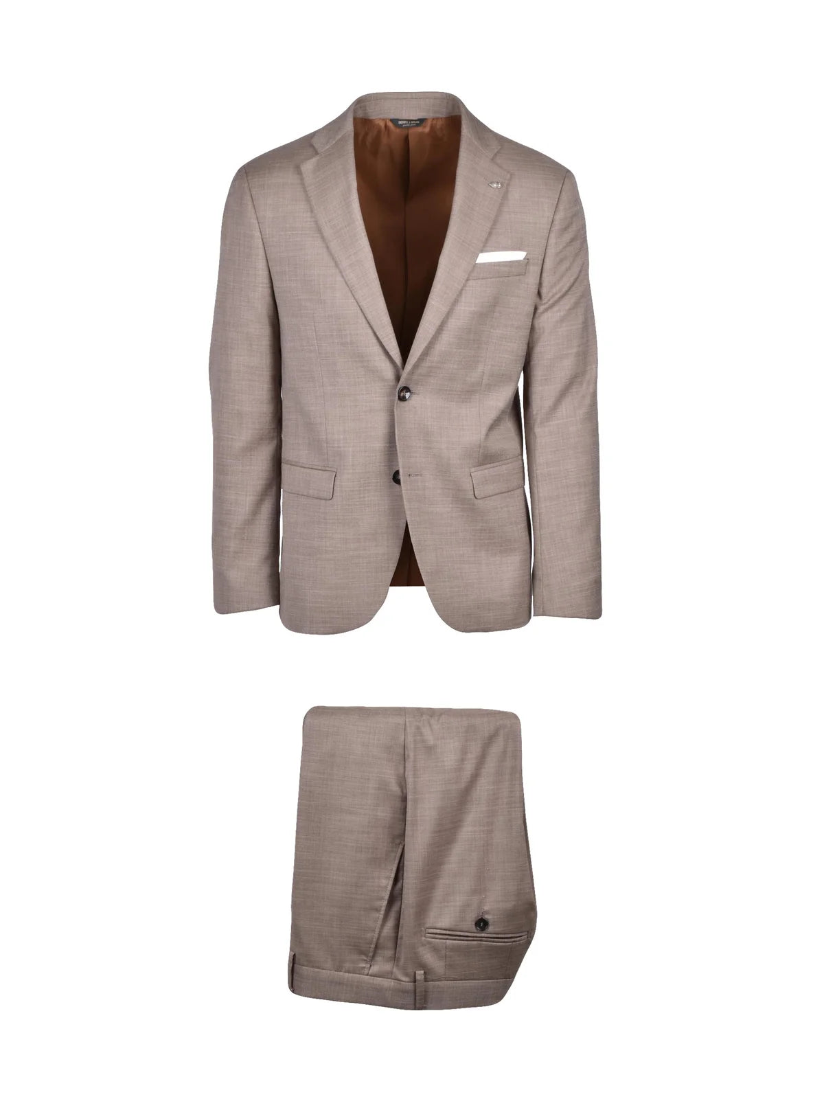 Brown Polyester Viscose Elastane Men Suit