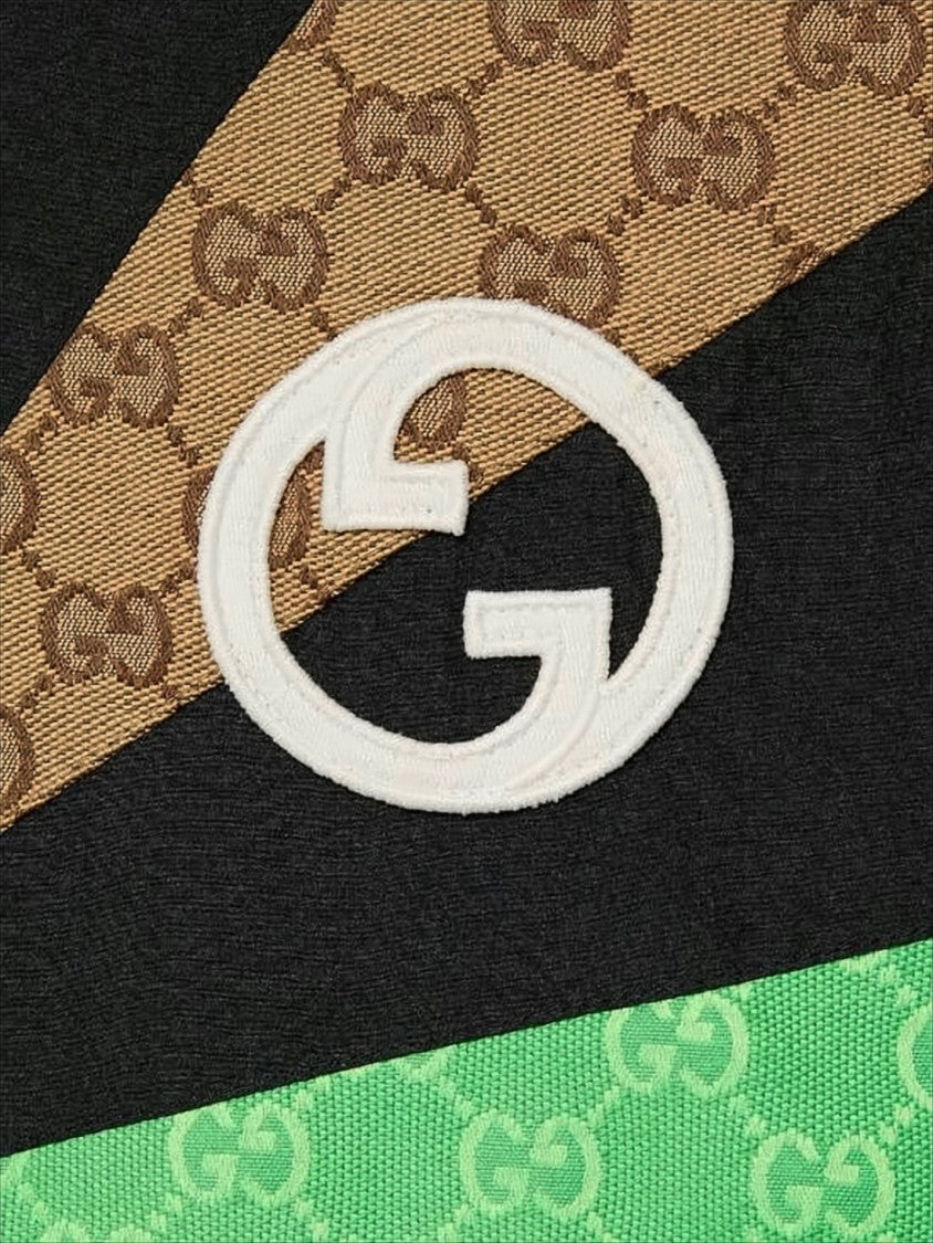 Geometric Panel Jacket with Stand Collar