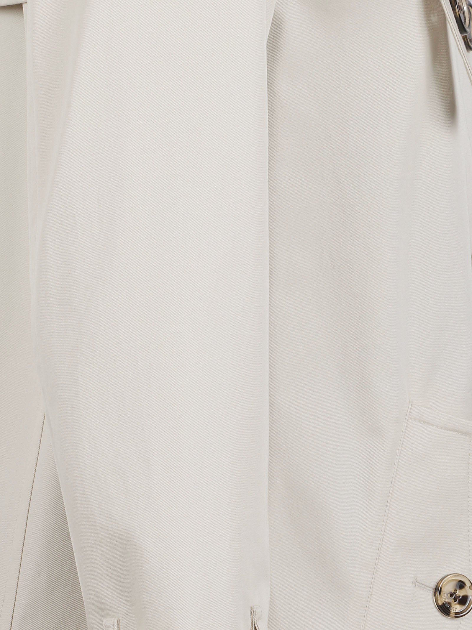 Double-Breasted Cotton Coat with Tortoiseshell Buttons