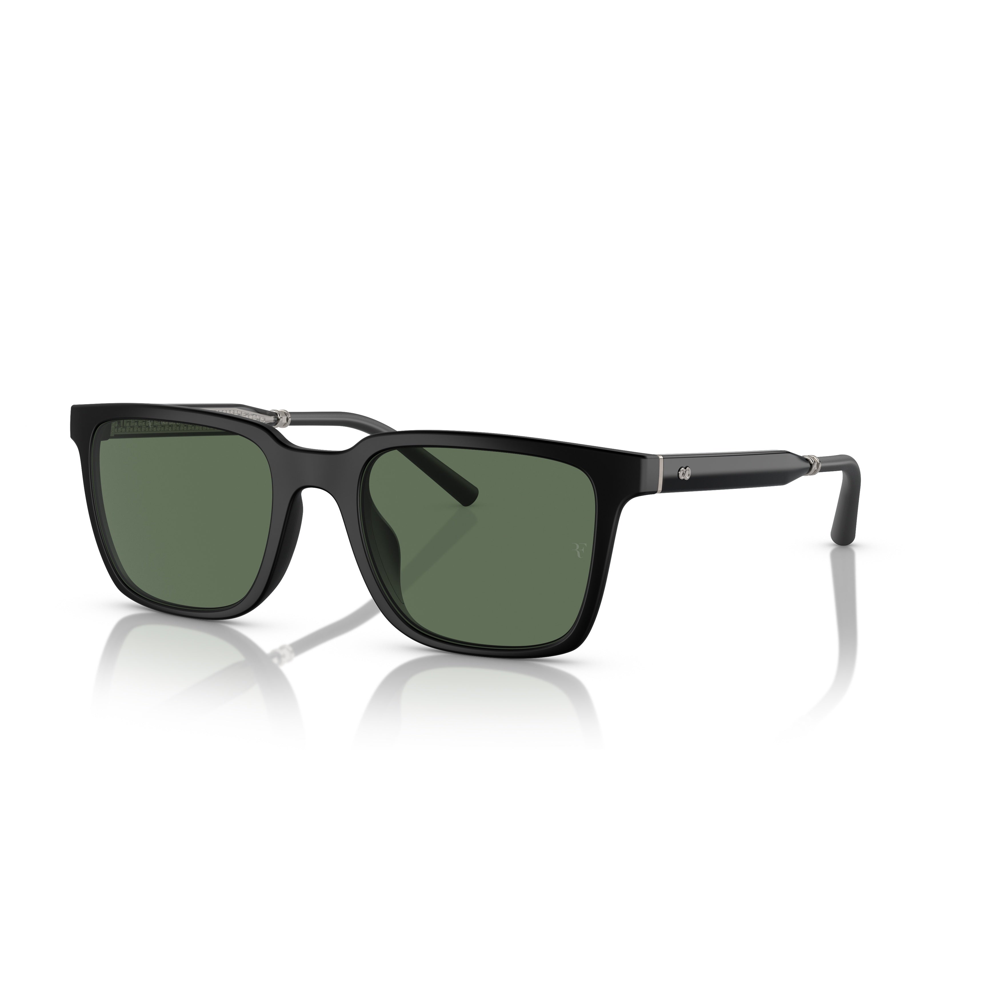 0ov5553su Bold Rectangular Frame Sunglasses with Dark Green Lenses