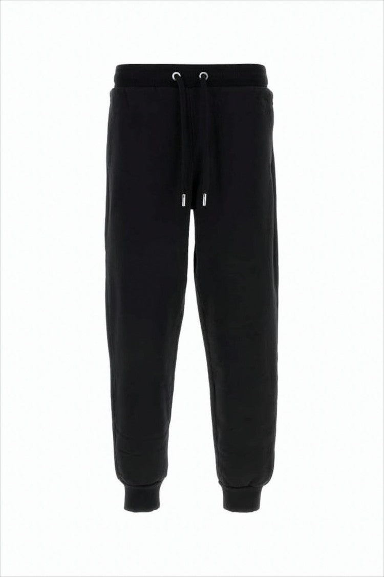 Relaxed Fit Black Track Pants with Drawstring Waistband