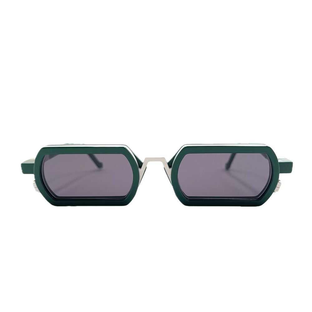 Wl0072 White Label Avant-Garde Rectangular Sunglasses In Glossy Green Bio-Acetate