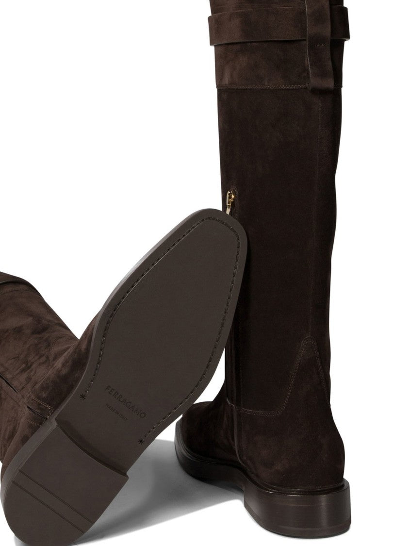 Tall Brown Suede Boots