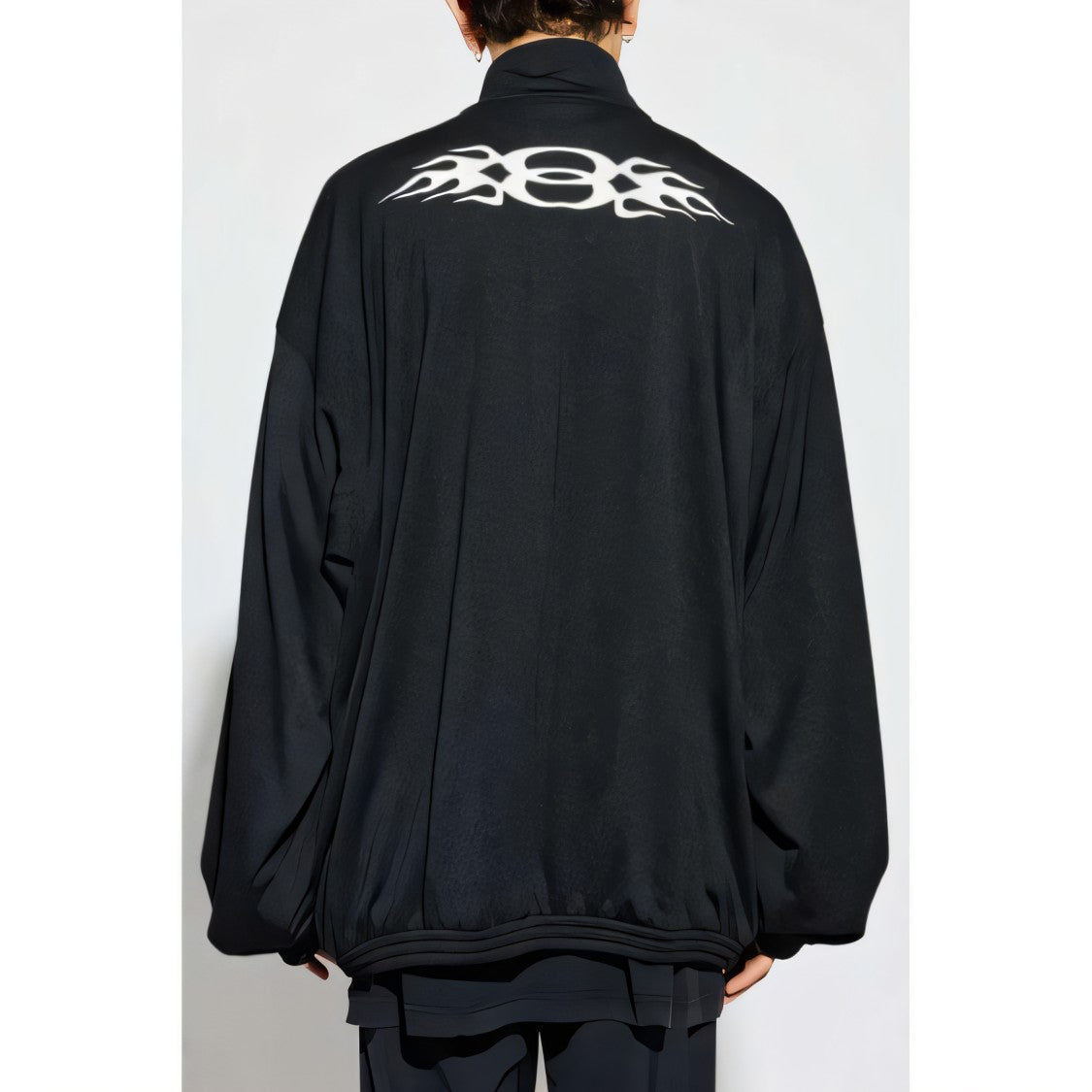 Relaxed-Fit Graphic Logo Jacket With High Collar