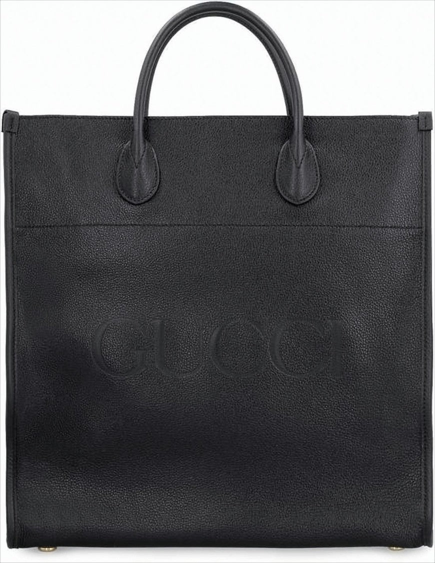 Textured Leather Tote Bag