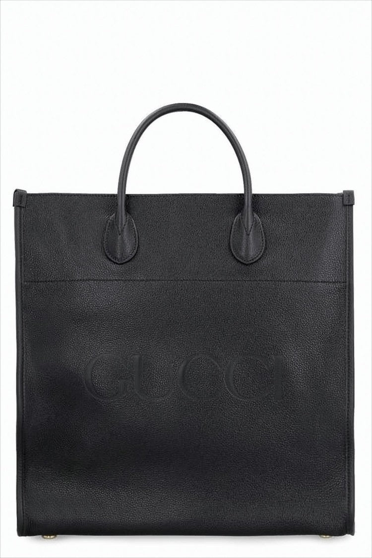 Textured Leather Tote Bag