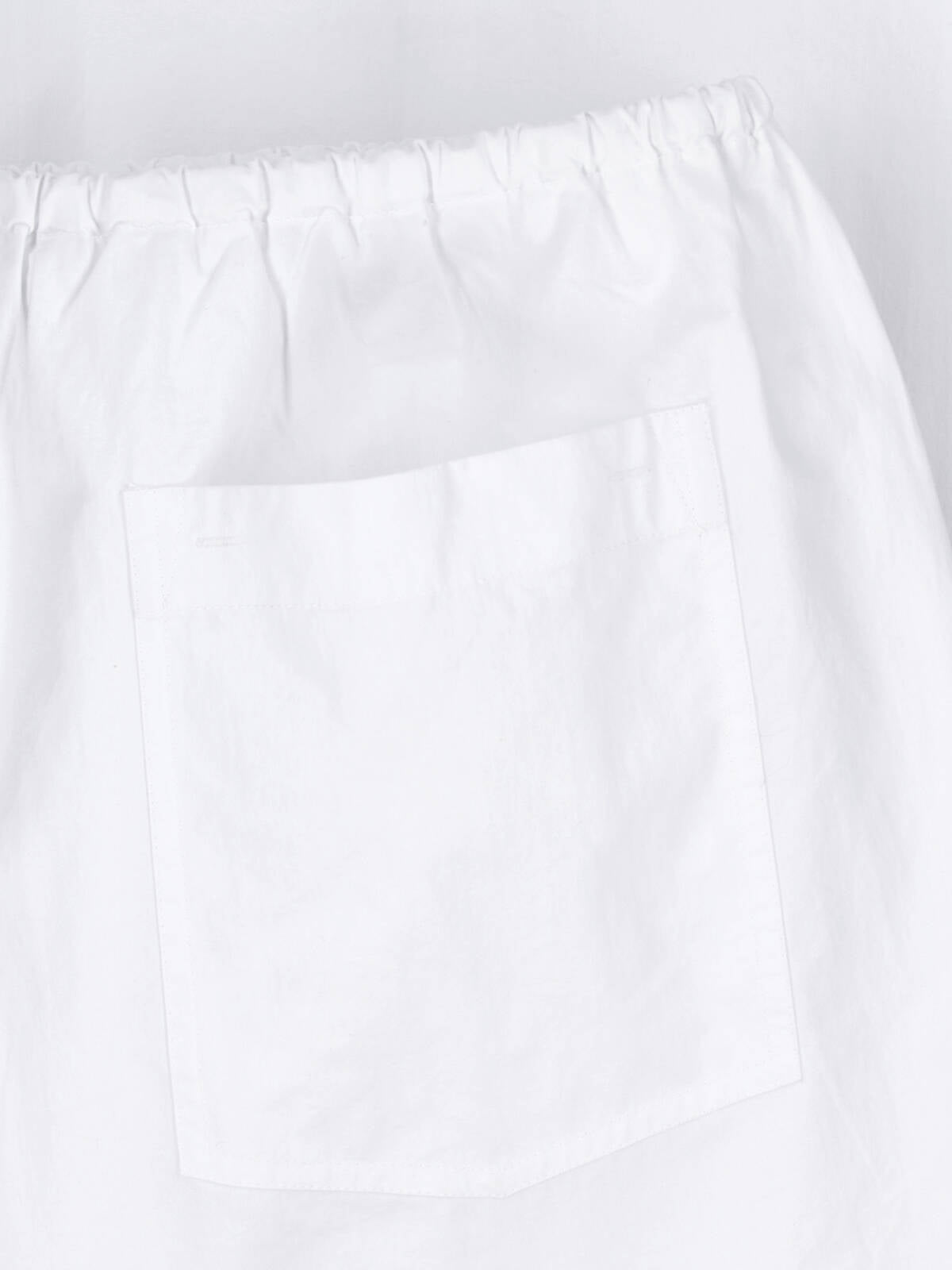 White Relaxed Wide-Leg Elastic Trousers