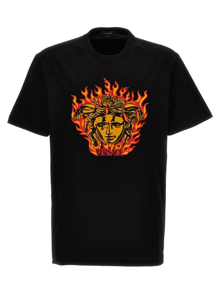 Graphic Embroidered Black T-Shirt