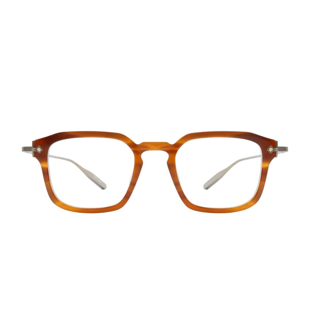 Nolan Square-Frame Tortoiseshell Acetate Eyeglasses with Metallic Temples