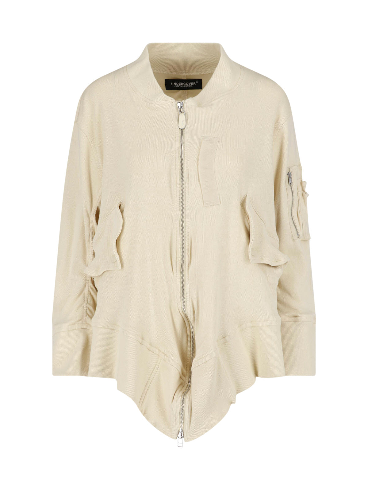 Asymmetrical Hem Jacket with Utilitarian Pockets