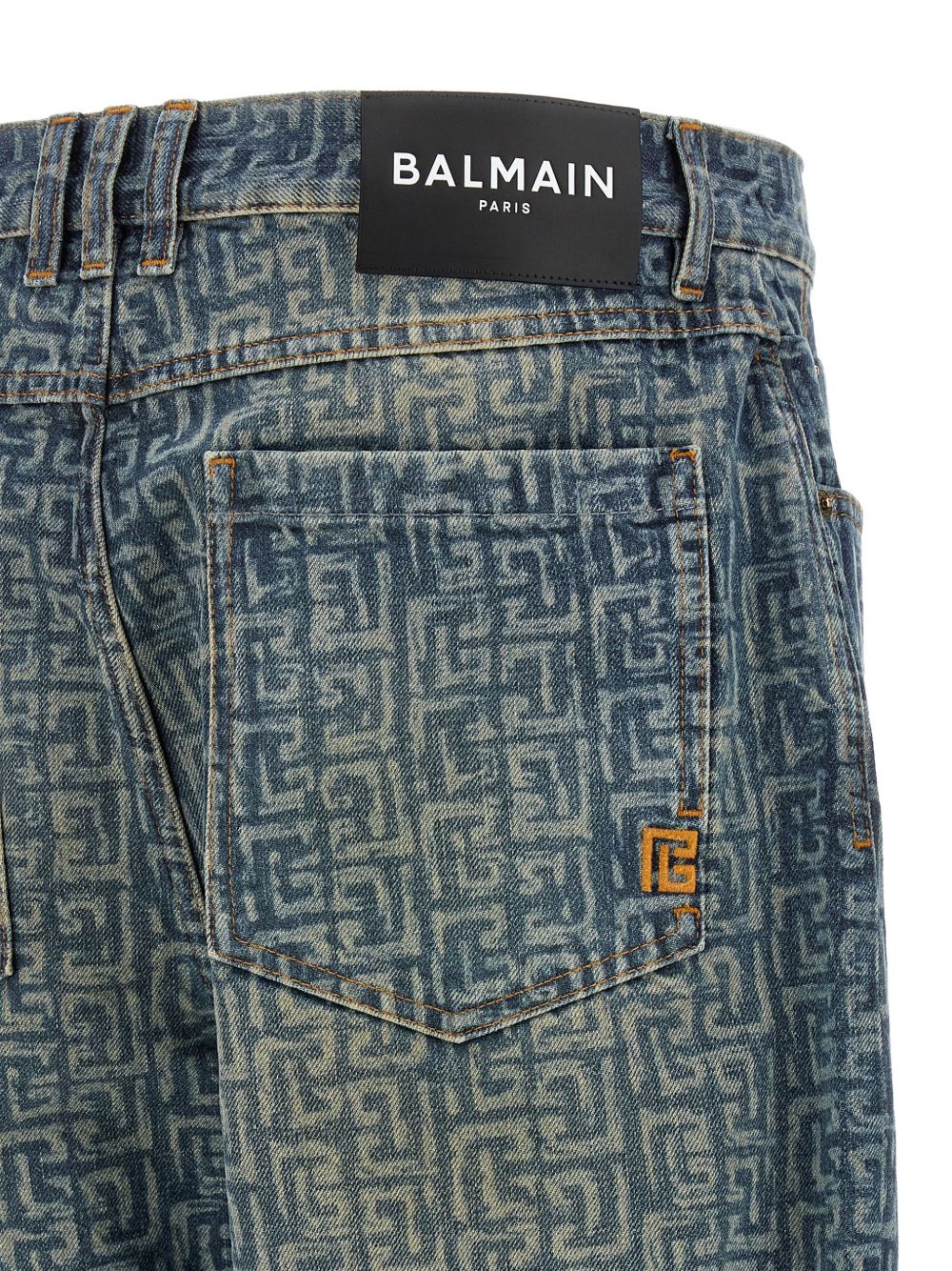 Monogram Print Denim Jeans