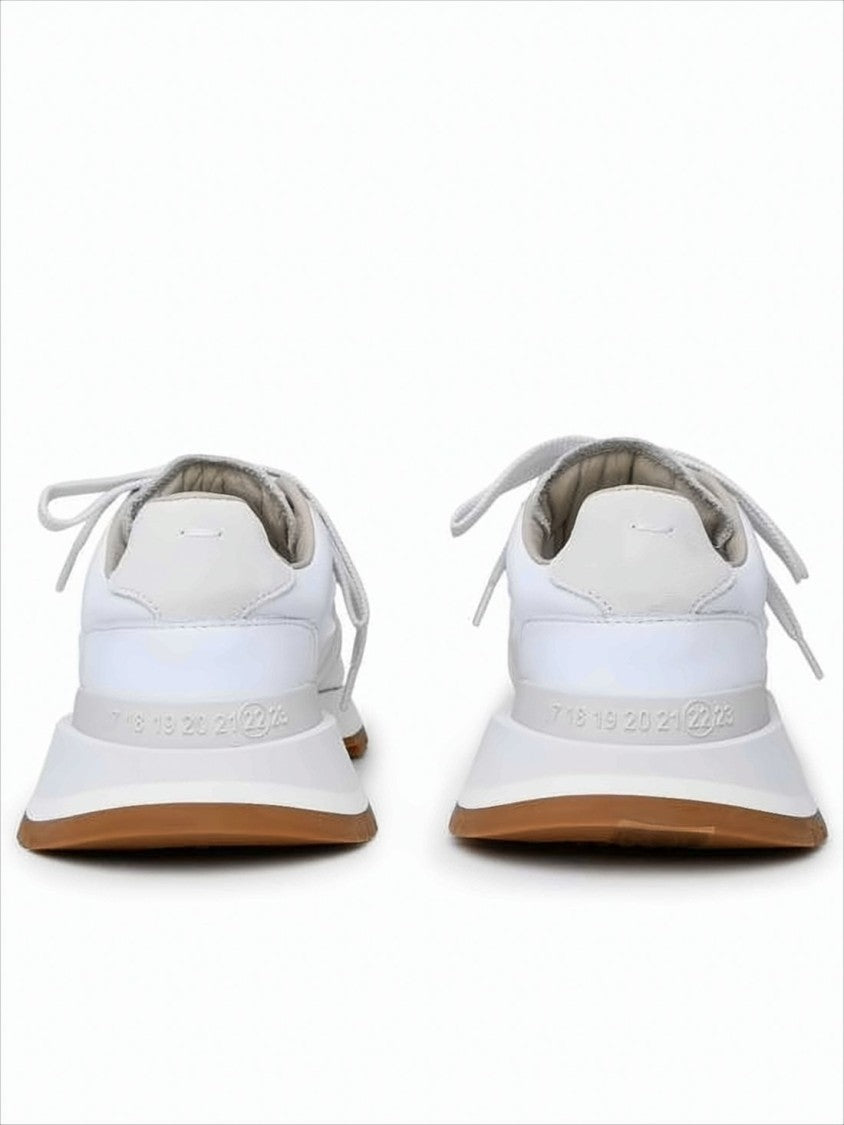 Low-Top Sneakers With Nylon Upper And Contrasting Sole