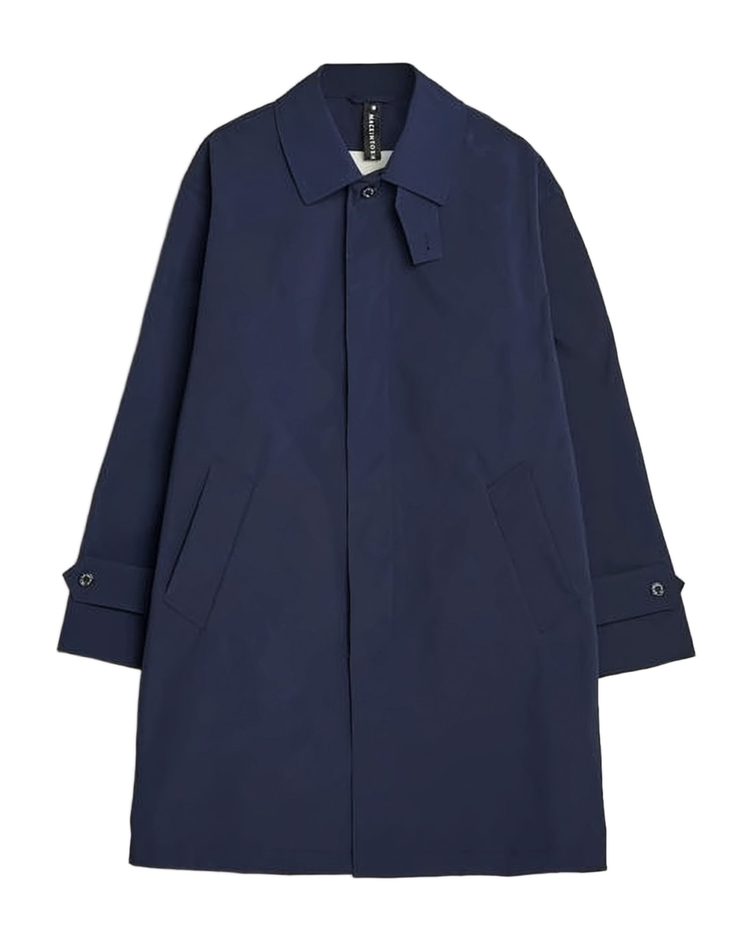 Blue Mackintosh Coat With Concealed Fastenings