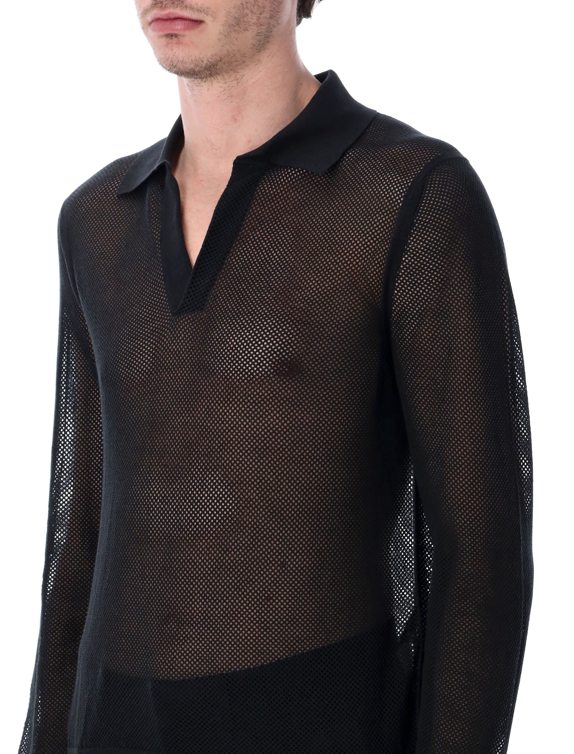 Cotton Silk Mesh Sweater