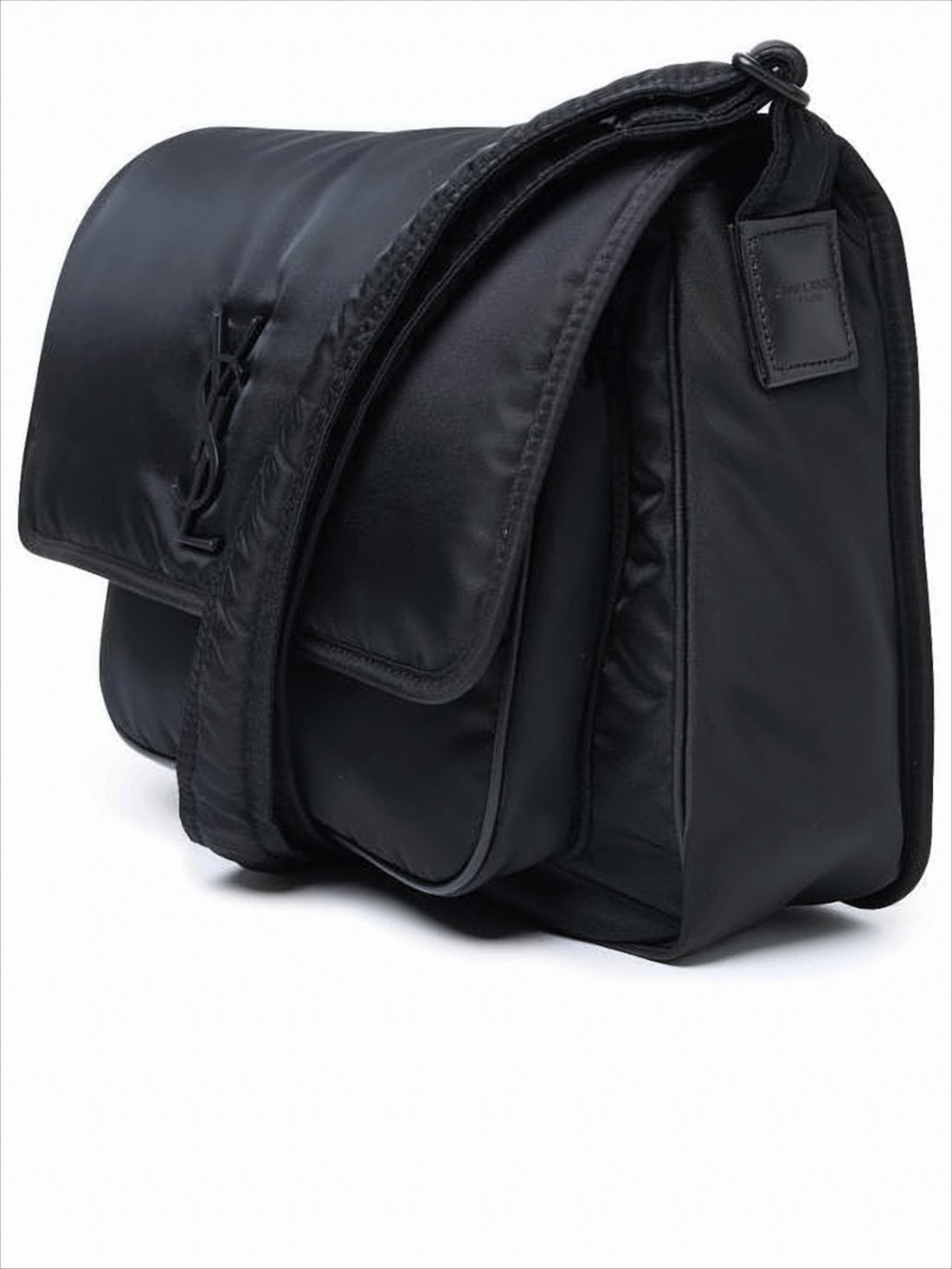 Structured Black Polyamide Crossbody Bag