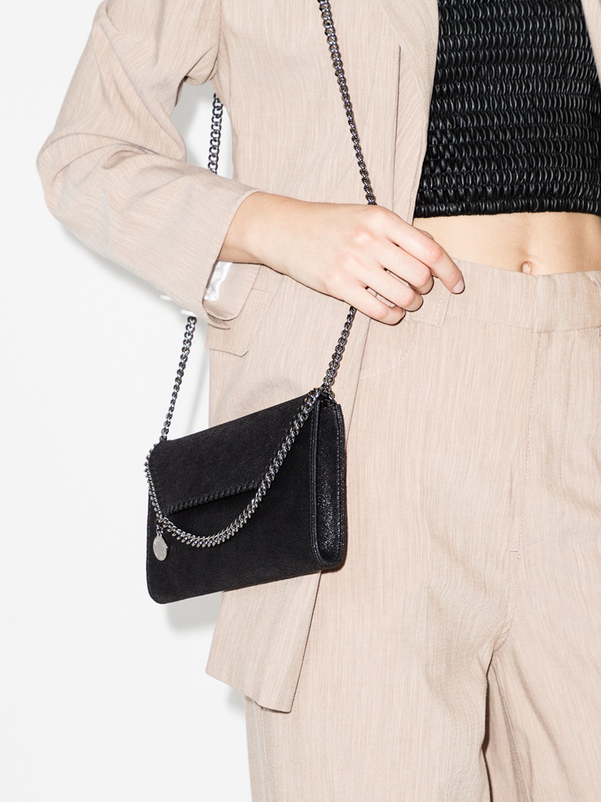 Black Falabella Wallet Shaggy Deer Satchel