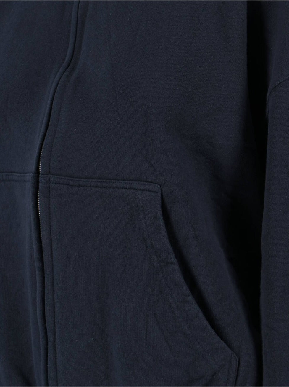 Flipped Uni Black Zip Hoodie With Back Logo