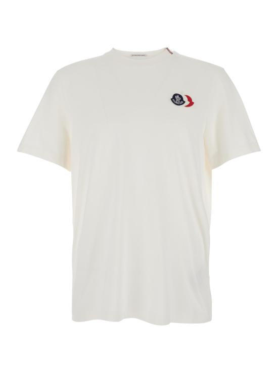 Embroidered Tricolor Logo Cotton T-Shirt