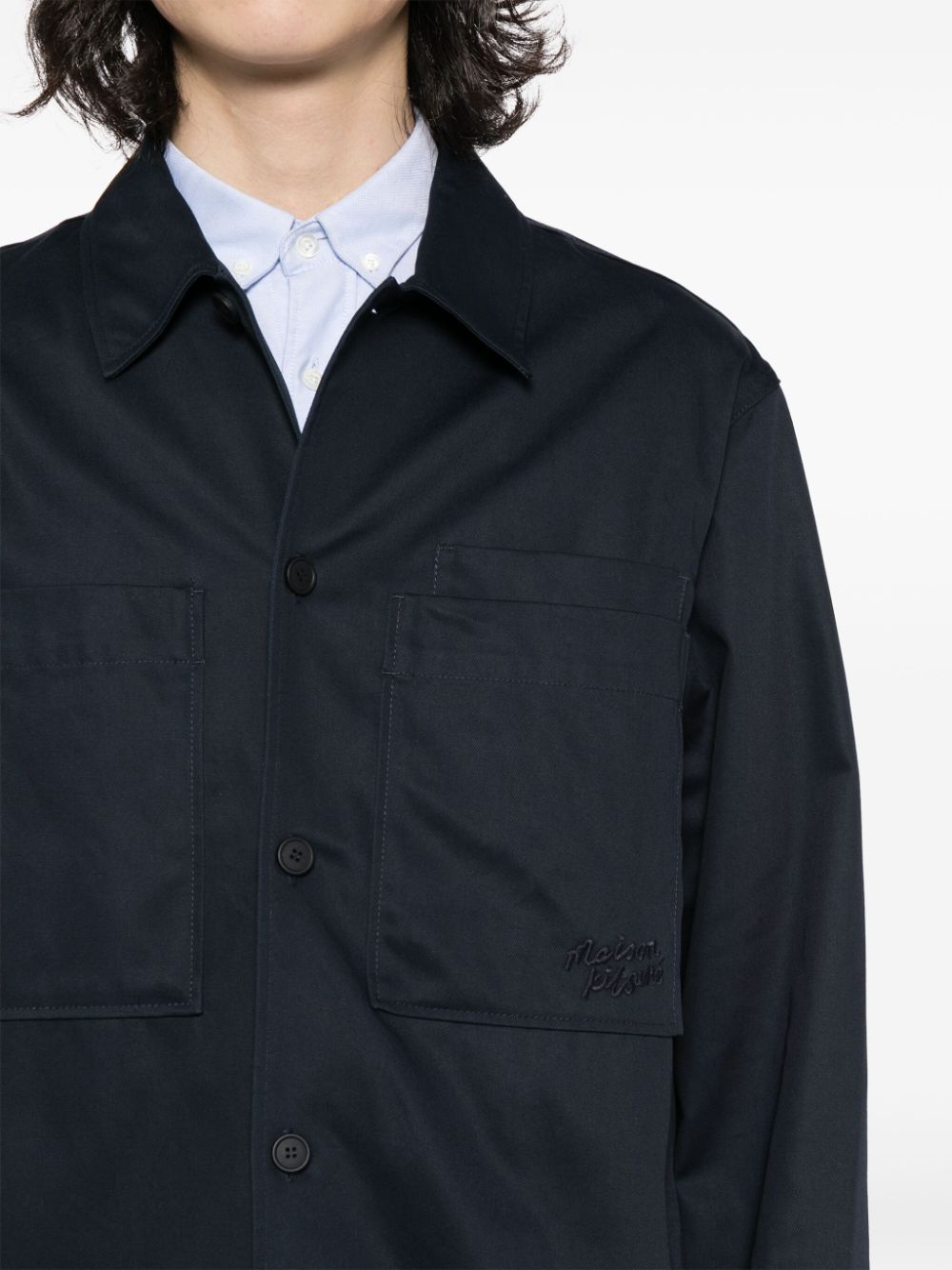 Navy Blue Cotton Shirt