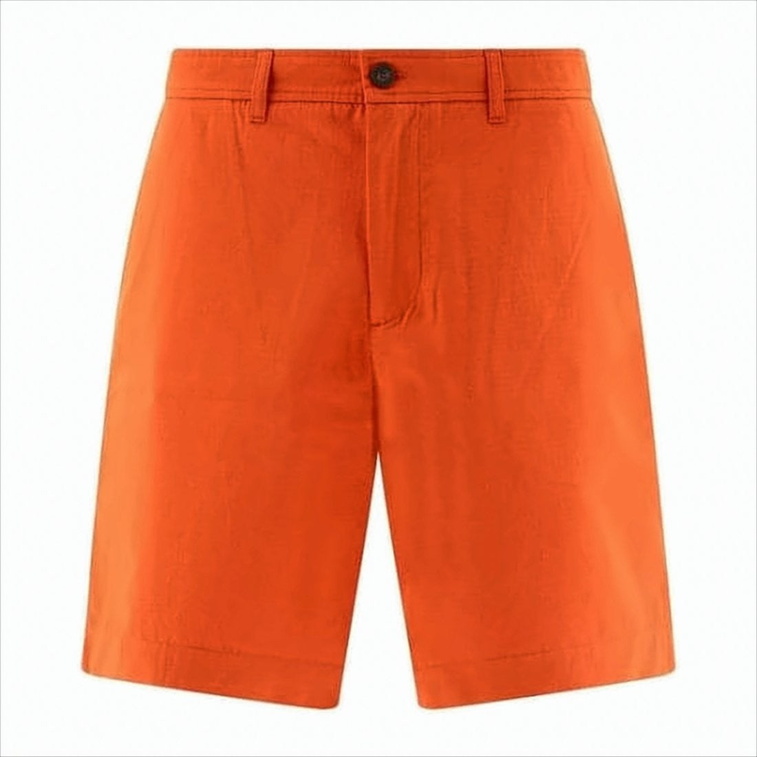 Tailored Orange Shorts With Button Closure And Welt Pockets