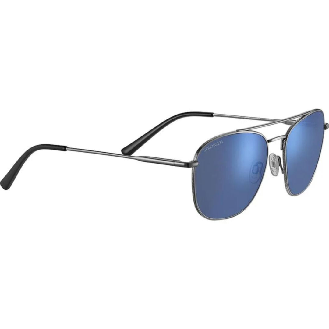 Carroll Large Large Aviator-Style Sunglasses with Reflective Blue Lenses