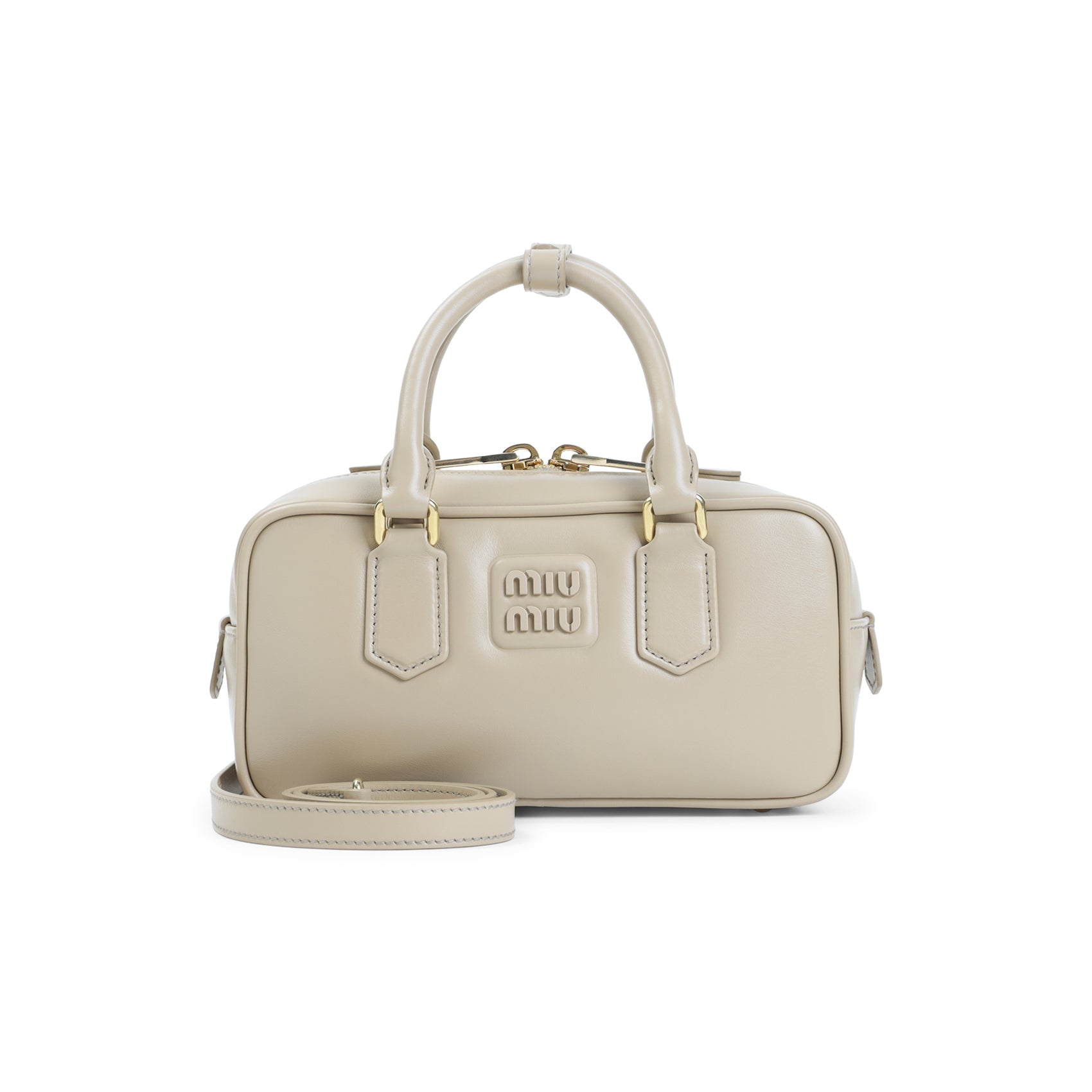 Arcadie Handbag In Sabbia Calf Leather With Gold Accents