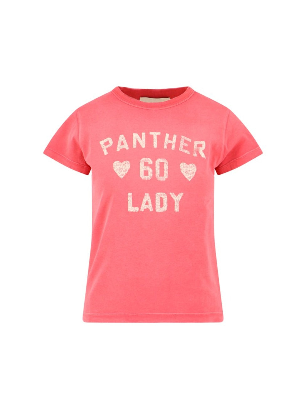 Distressed Print Pink Cotton T-Shirt