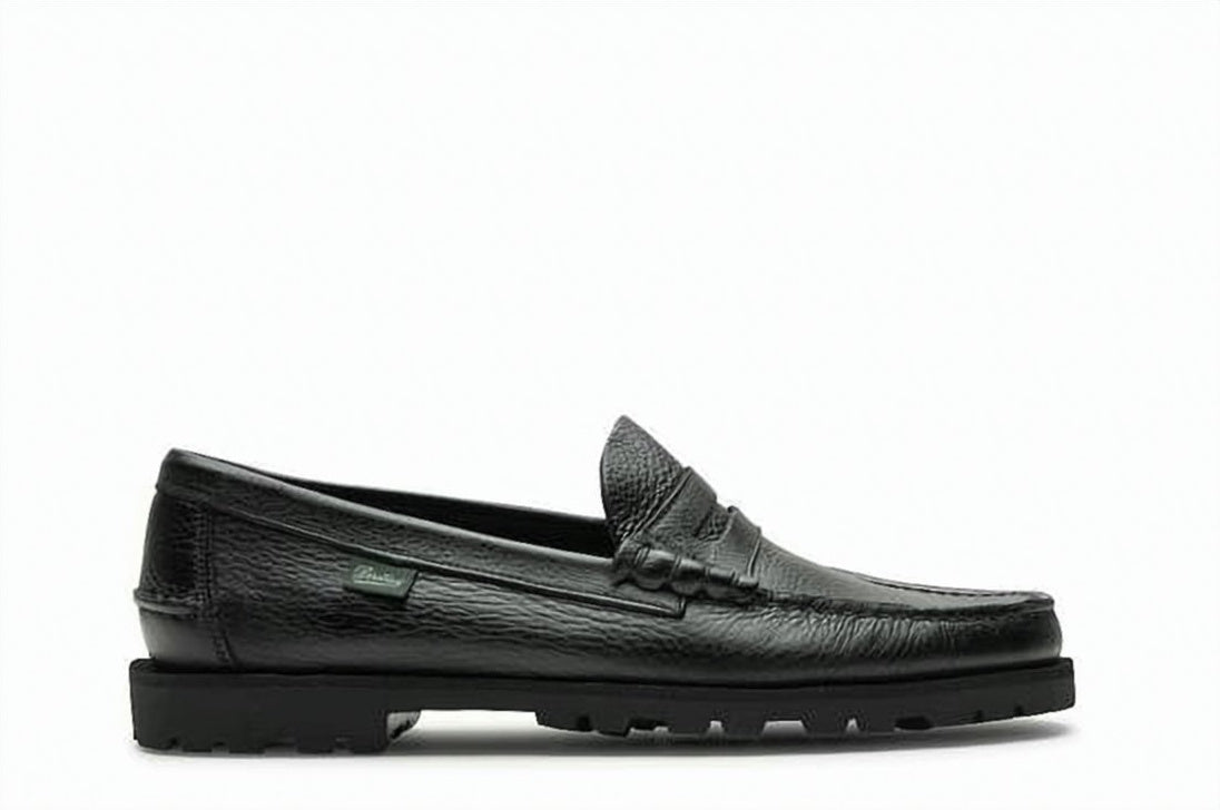 Moccasin-Style Leather Loafers with Penny Strap