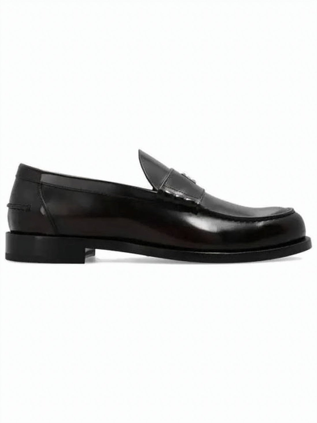 Polished Black Leather Loafers with Subtle Strap Detail