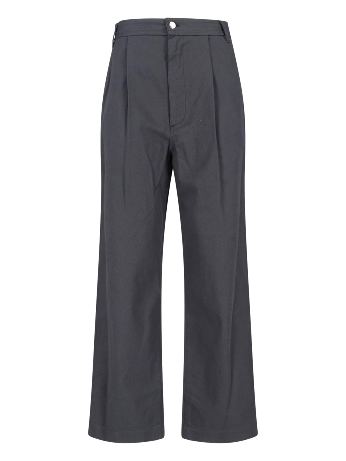 Grey Mid-Rise Tailored Pants
