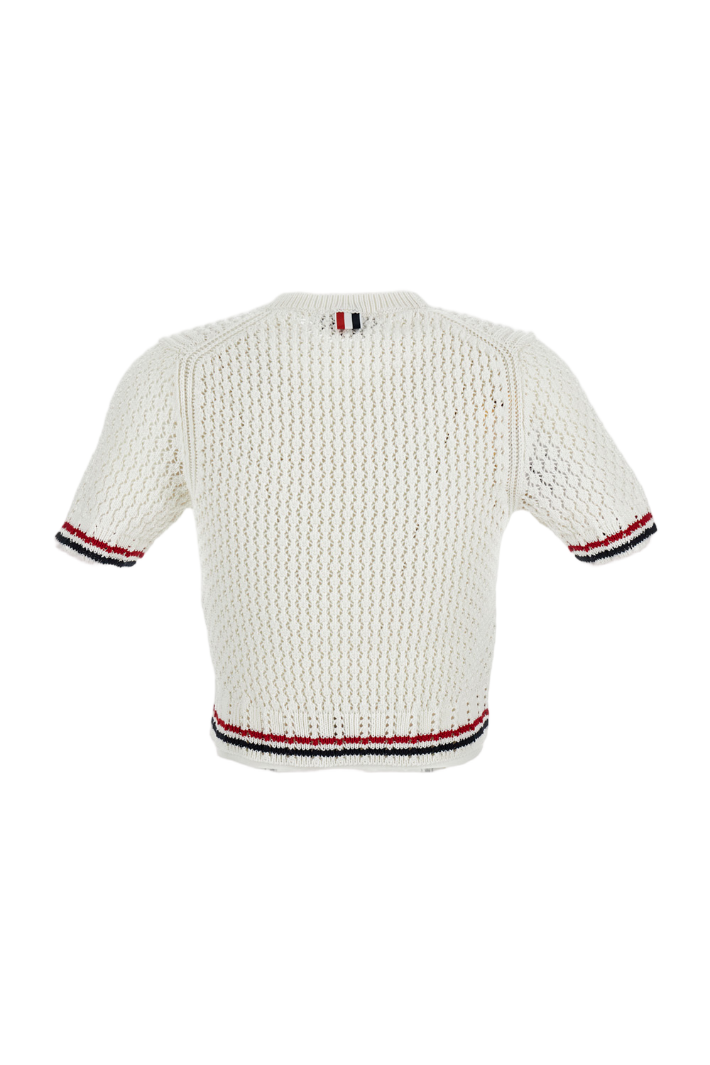Cropped Cotton Crochet T-Shirt With Dog Motif