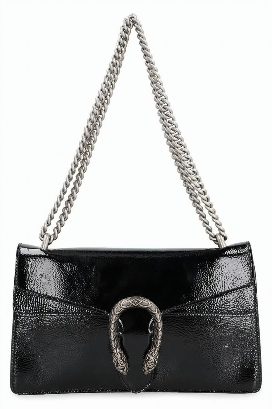 Rectangular Patent Leather Shoulder Bag