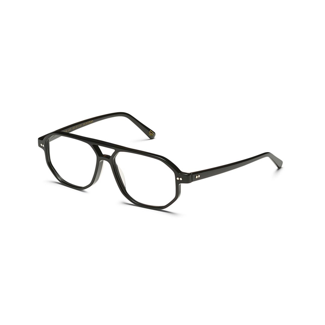 Or-Gaz-O Gazeektal Geometric Black Acetate Eyeglasses