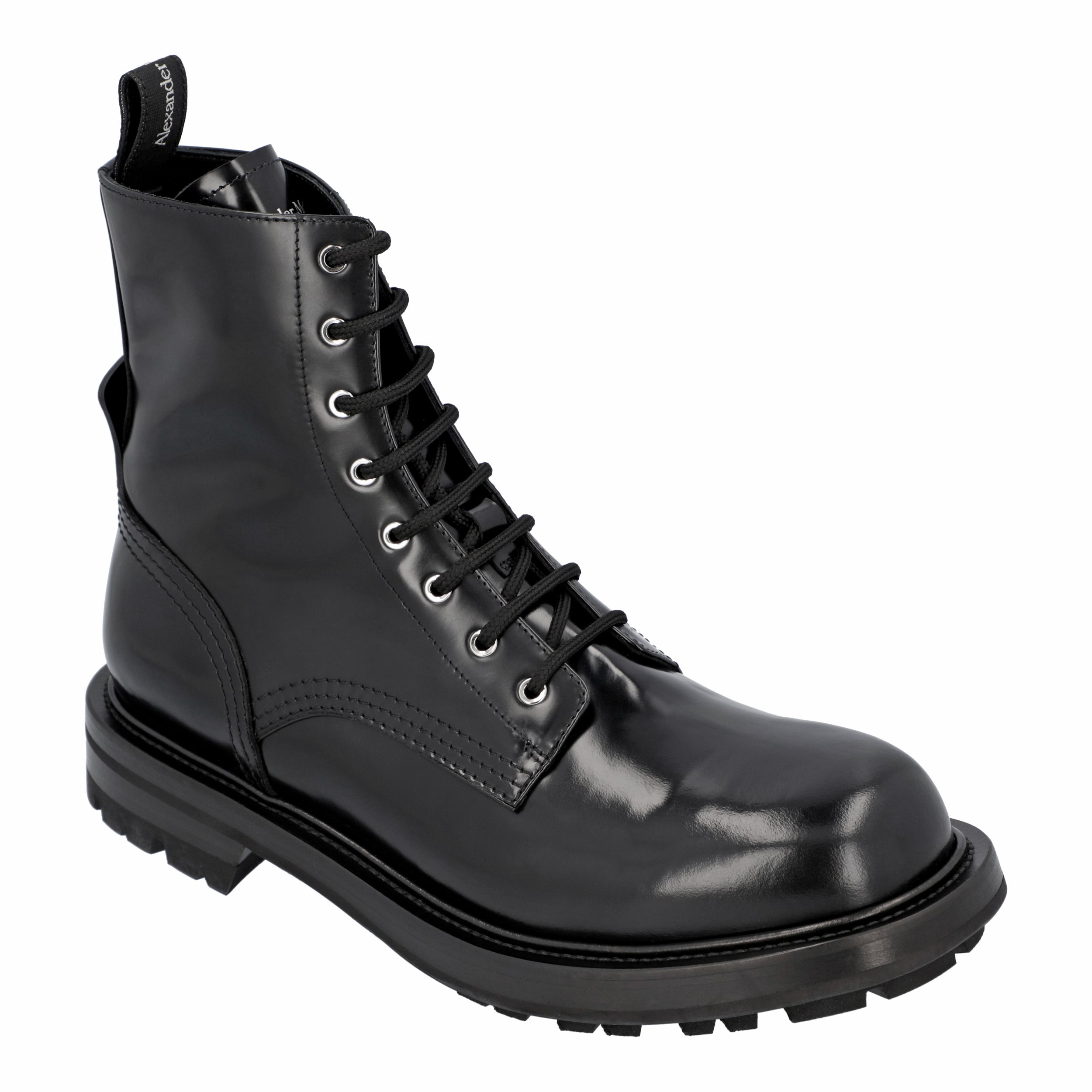 Smooth Leather Combat Boots
