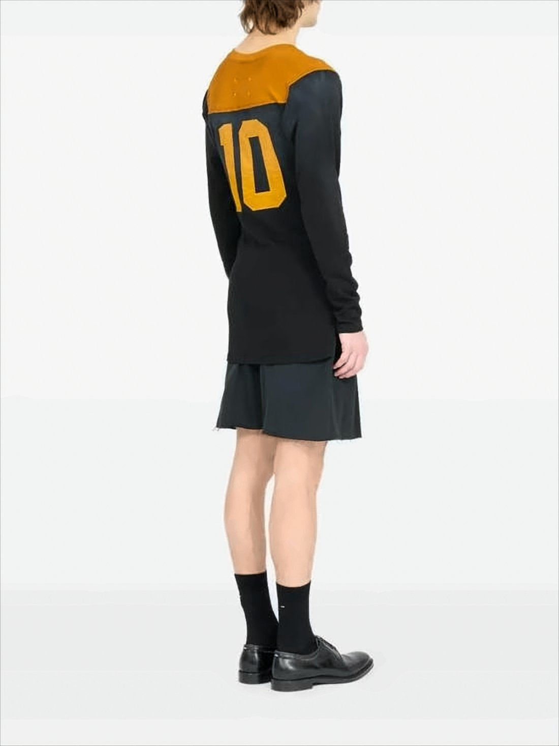 Long-Sleeve Black Shirt With Orange Accents