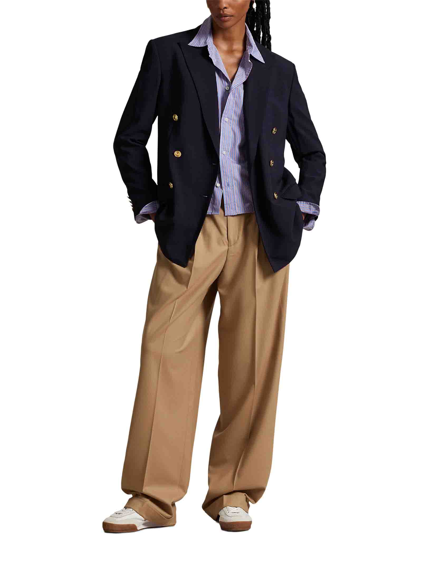 Wide-Leg Trousers With Two-Pleat Design