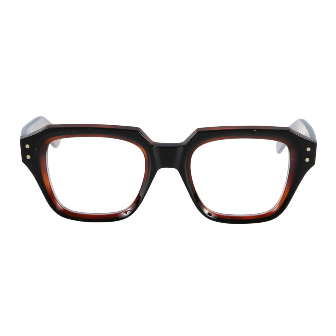 Smoke Geometric Tortoiseshell Sunglasses with Angular Bridge
