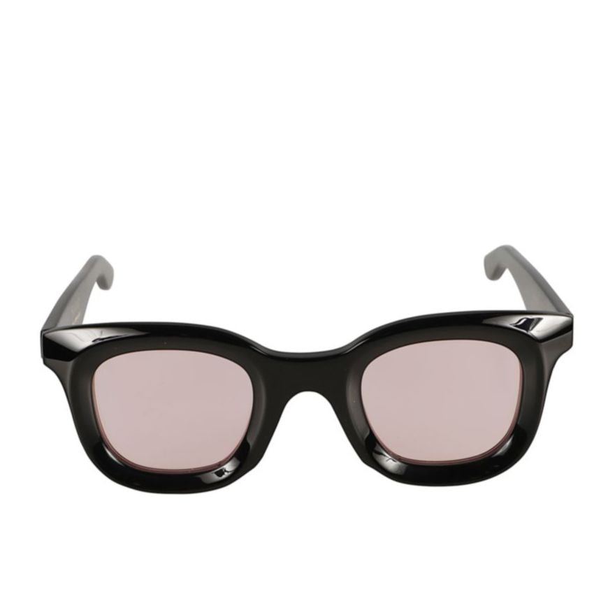 Joya Bold Black Frame Sunglasses with Soft Pink Lenses