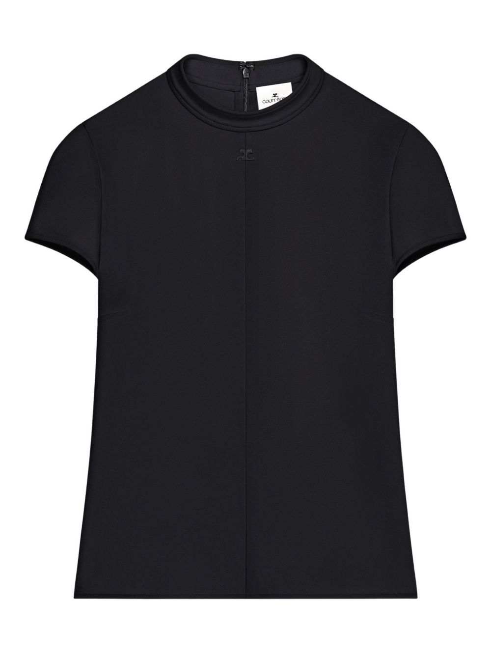 Fitted Black Short-Sleeved Top