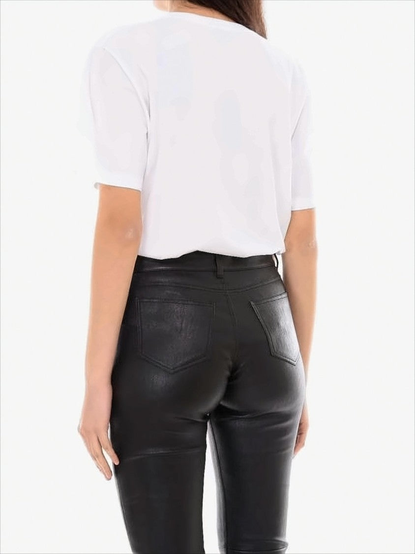 White Cotton Saint Laurent T-Shirt with Bold Heart Graphic