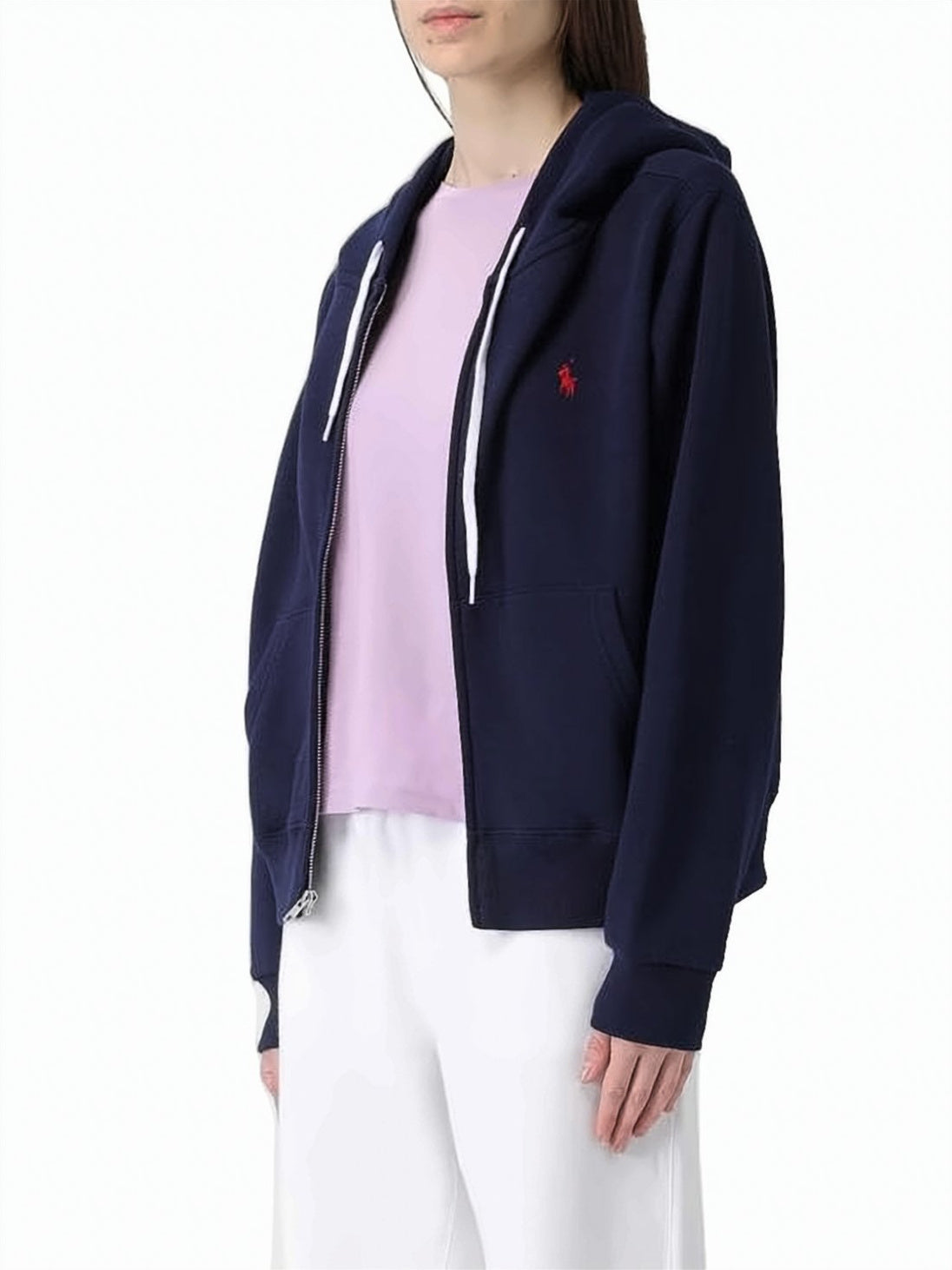 Cropped Zip-Up Hoodie with Drawstring
