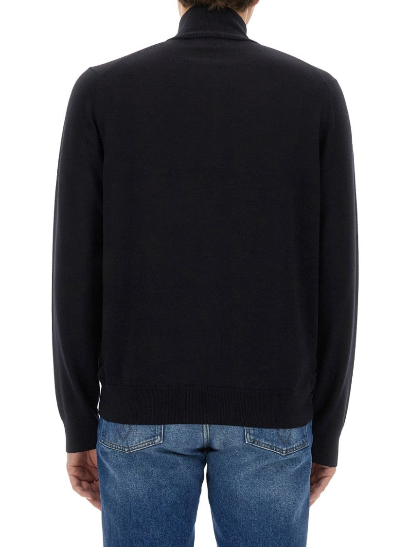 High-Collar Jersey With Quarter Zip