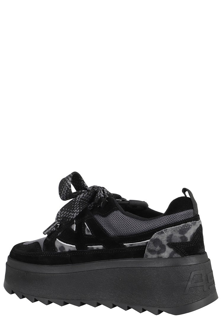 Platform Sneakers with Suede Inserts
